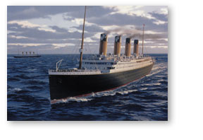 Titanic passing Olympic